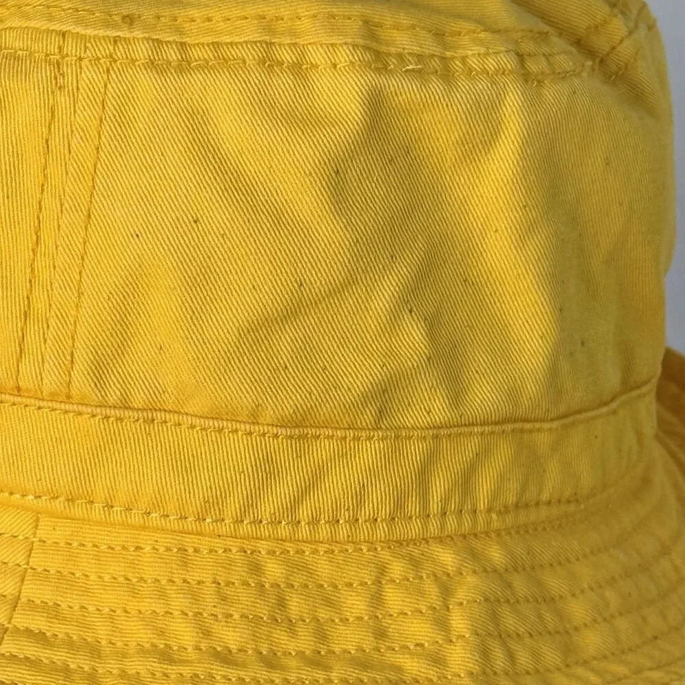 ADIDAS Bucket Hat Unisex Sz O/S Mustard Yellow Black Logo Summer Beach - READ